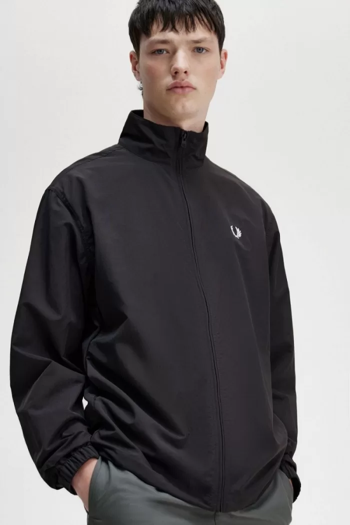 Fred Perry Woven Track Men’s Jackets Black | EPGOK1350