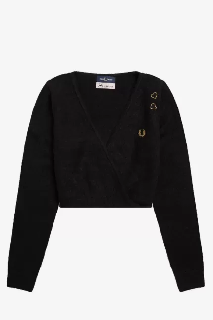 Fred Perry Wrap Women’s Cardigan Black | IQYMZ9261