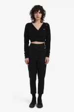 Fred Perry Wrap Women’s Cardigan Black | IQYMZ9261