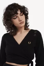 Fred Perry Wrap Women’s Cardigan Black | IQYMZ9261