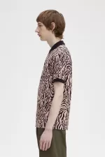 Fred Perry Zebra Print Men’s Shirt Dusty Rose Pink | JACBQ7532