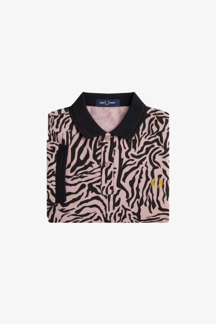 Fred Perry Zebra Print Men’s Shirt Dusty Rose Pink | JACBQ7532