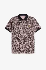 Fred Perry Zebra Print Men’s Shirt Dusty Rose Pink | JACBQ7532