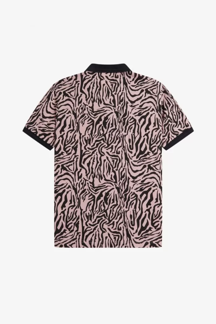 Fred Perry Zebra Print Men’s Shirt Dusty Rose Pink | JACBQ7532