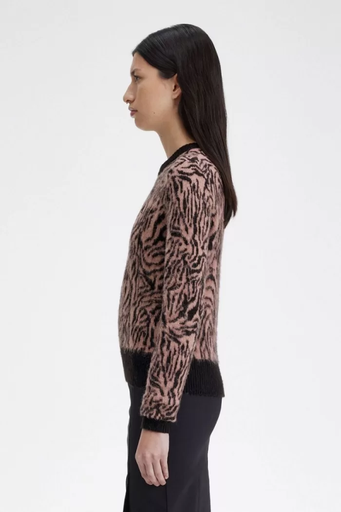 Fred Perry Zebra Women’s Jumper Dusty Rose Pink | DTBJP3182