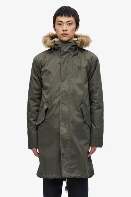 Fred Perry Zip-In Liner Men’s Parka Field Green | WGCSO7526