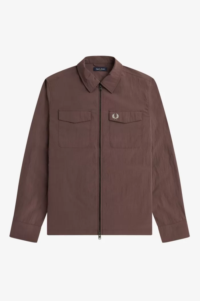 Fred Perry Zip Men’s Shirt Dark Red | OEVZI7513