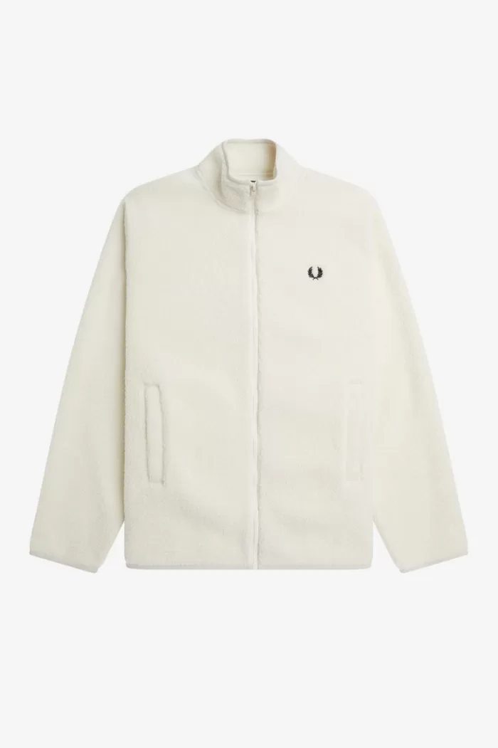 Fred Perry Zip Through Borg Fleece Men’s Sweatshirts Beige | KGYHV5317