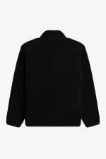 Fred Perry Zip Through Borg Fleece Men’s Sweatshirts Black | VXKCW5983