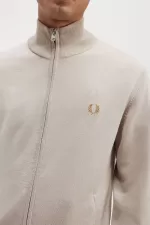 Fred Perry Zip Through Men’s Cardigan Dark Oatmeal | NUBMD8432