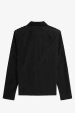 Fred Perry Zip-Through Men’s Shirt Black | QJGDY3721