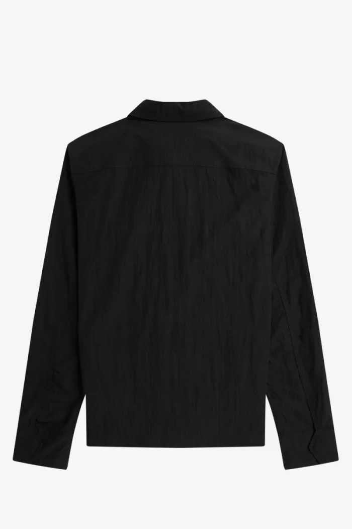 Fred Perry Zip-Through Men’s Shirt Black | QJGDY3721