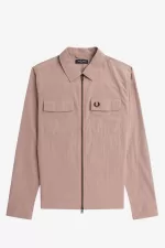 Fred Perry Zip-Through Men’s Shirt Dark Pink | SRXGF0682