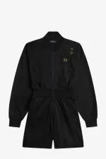 Fred Perry Zip-Through Playsuit Women’s Dress Black | JUCTX7584