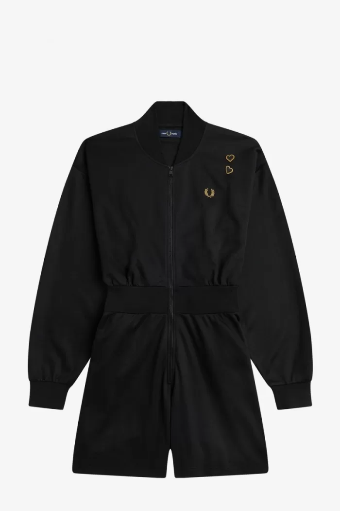 Fred Perry Zip-Through Playsuit Women’s Dress Black | JUCTX7584